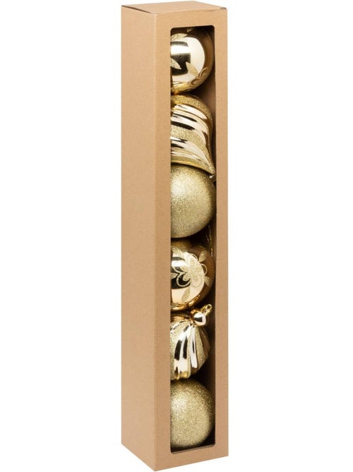 Boule de noël plastique 100mm x6 or - Kiabi