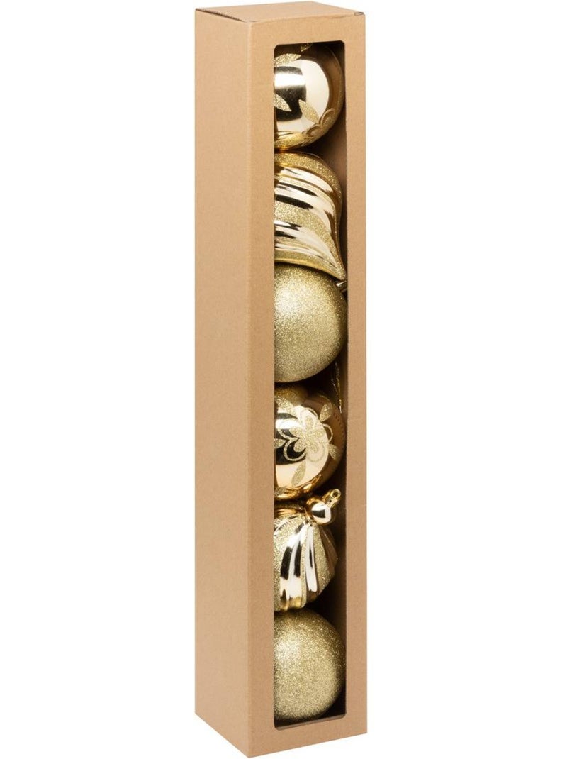 Boule de noël plastique 100mm x6 or Doré - Kiabi