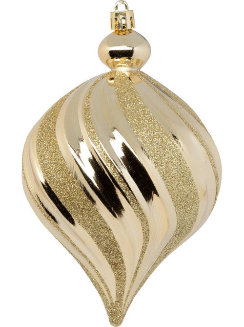 Boule de noël plastique 100mm x6 or - Kiabi