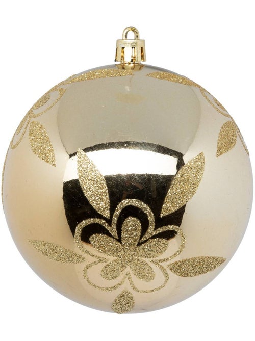 Boule de noël plastique 100mm x6 or - Kiabi