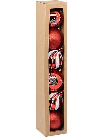Boule de noël plastique 100mm x6 or