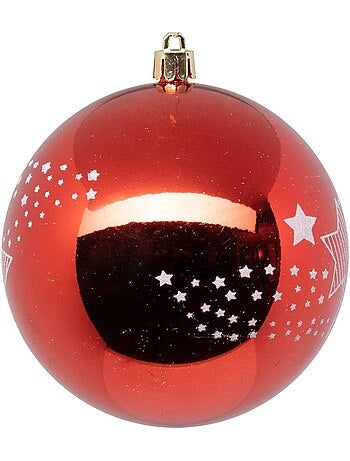 Boule de noël plastique 100mm x6 or