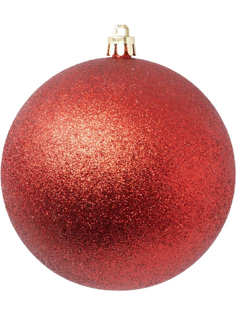 Boule de noël plastique 100mm x6 rouge et blanc Blanc Rouge - Kiabi