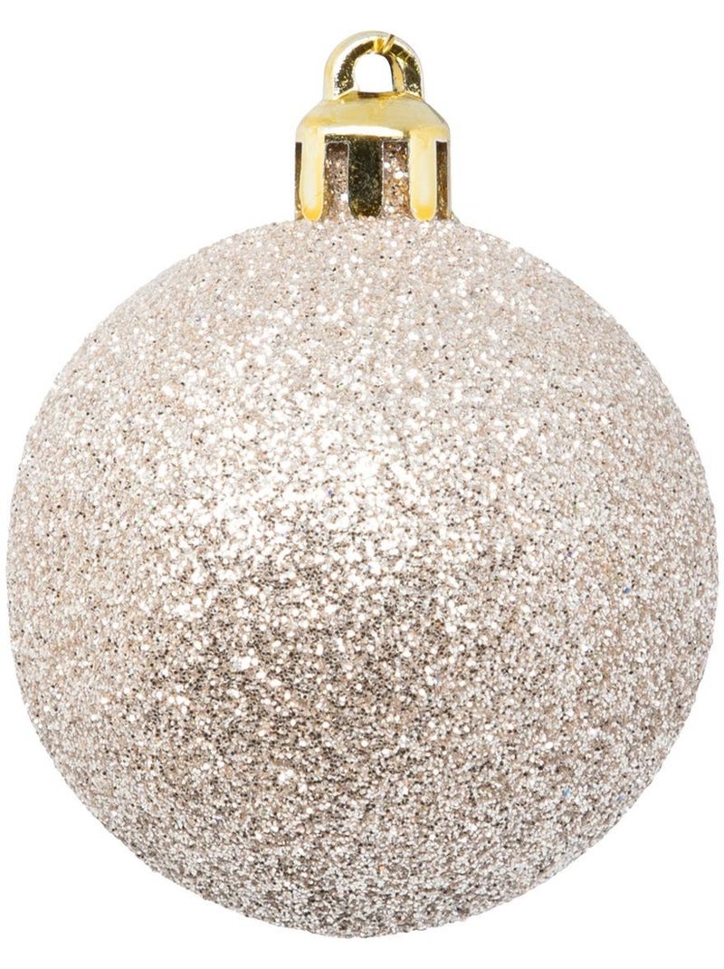 Boule de noël plastique 50mm x5 nude Beige - Kiabi