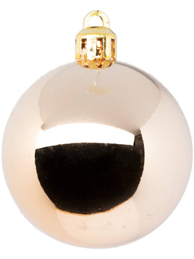 Boule de noël plastique 50mm x5 nude Beige - Kiabi