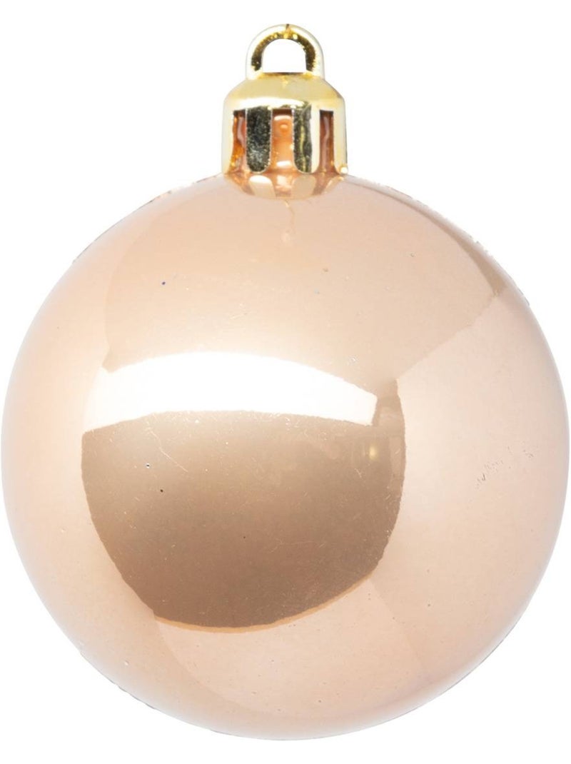 Boule de noël plastique 50mm x5 nude Beige - Kiabi