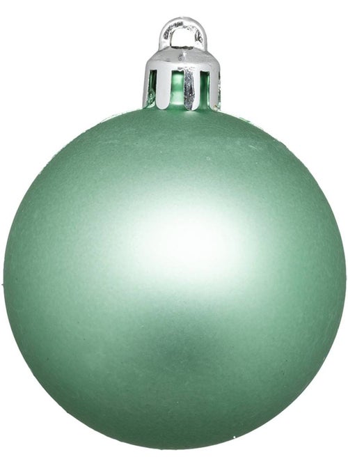 Boule de noël plastique 50mm x5 vert amande - Kiabi