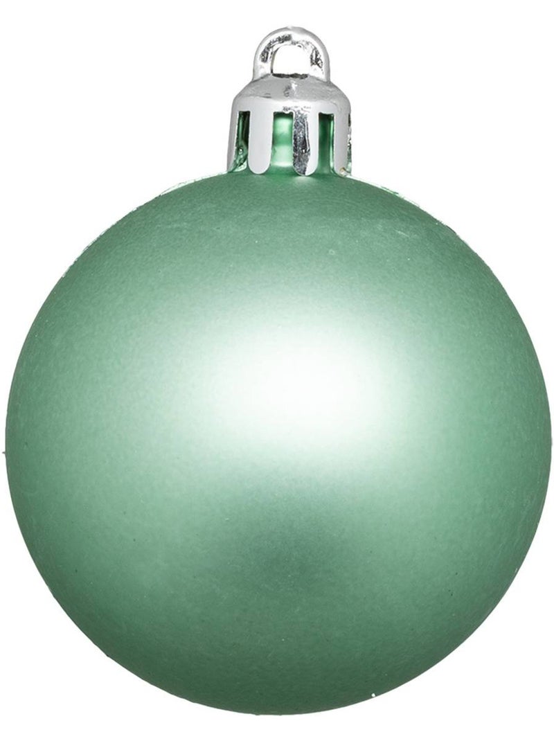 Boule de noël plastique 50mm x5 vert amande Vert clair - Kiabi