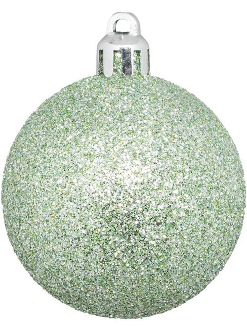 Boule de noël plastique 50mm x5 vert amande - Kiabi
