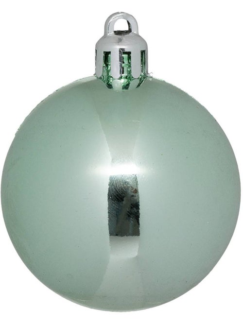 Boule de noël plastique 50mm x5 vert amande - Kiabi