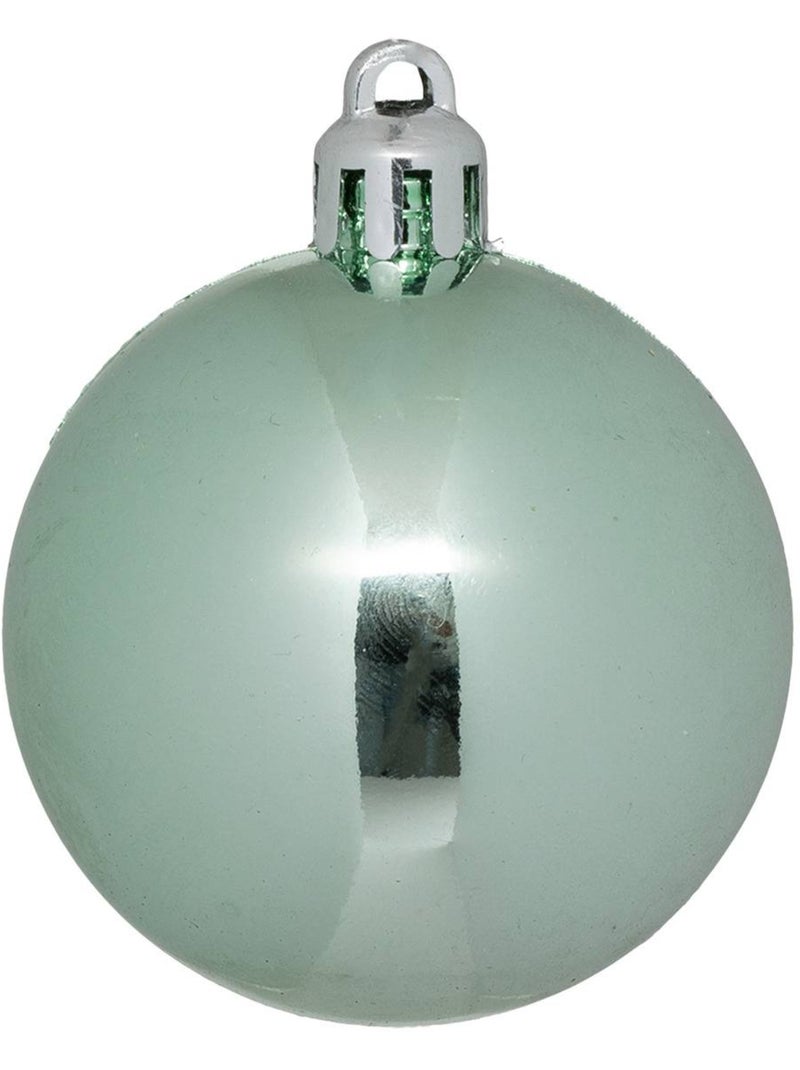 Boule de noël plastique 50mm x5 vert amande Vert clair - Kiabi