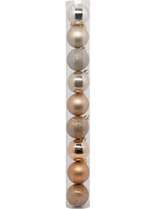 Boule de noël plastique 60mm x9 nude - Kiabi
