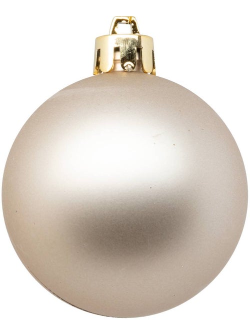 Boule de noël plastique 60mm x9 nude - Kiabi