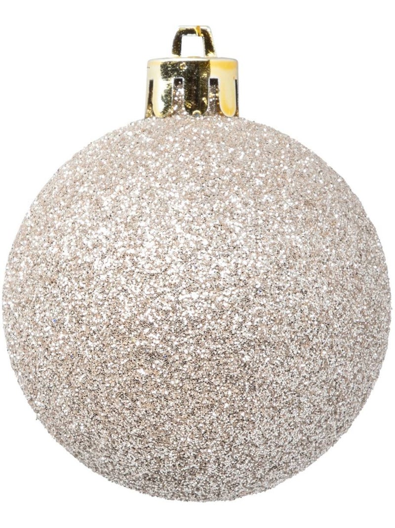 Boule de noël plastique 60mm x9 nude Beige - Kiabi