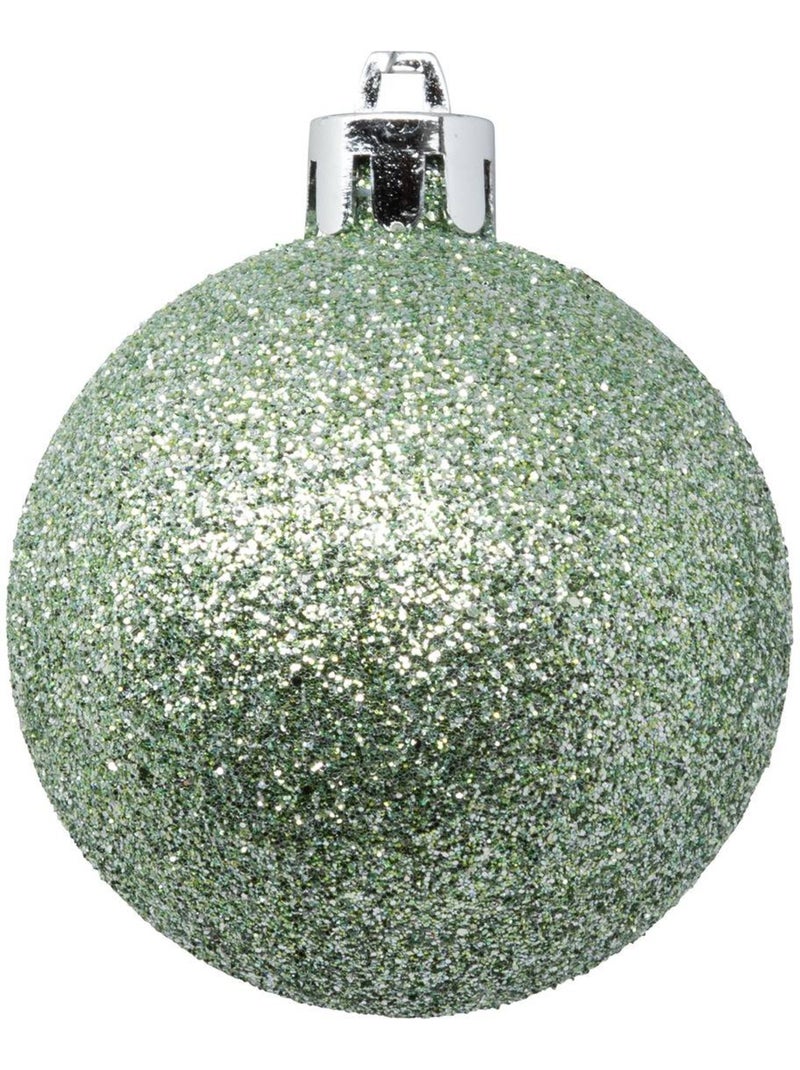 Boule de noël plastique 70mm x8 vert amande Vert clair - Kiabi