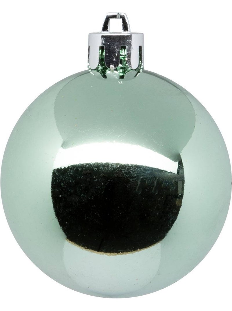 Boule de noël plastique 70mm x8 vert amande Vert clair - Kiabi