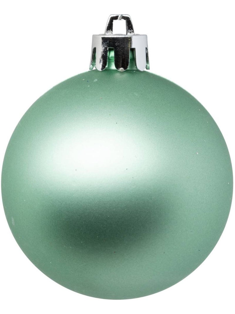 Boule de noël plastique 70mm x8 vert amande Vert clair - Kiabi