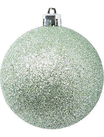 Boule de noël plastique 80mm x4 vert amande