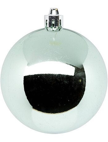 Boule de noël plastique 80mm x4 vert amande