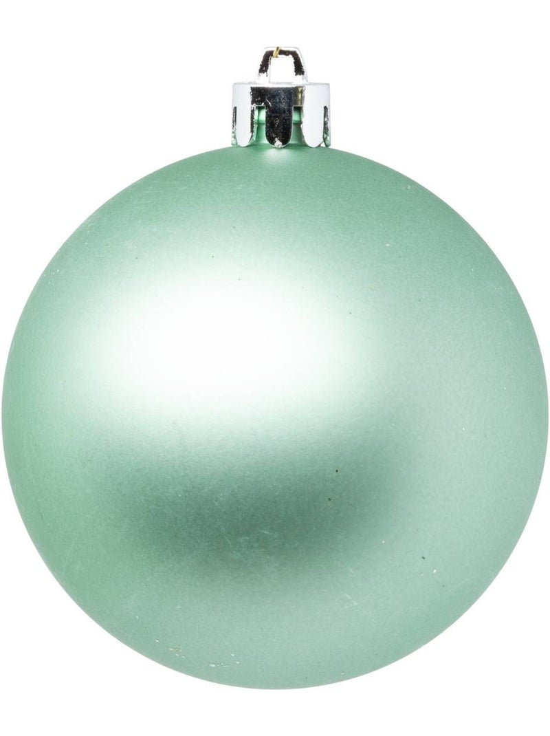 Boule de noël plastique 80mm x4 vert amande Vert clair - Kiabi
