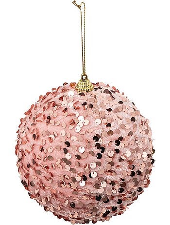 Boule de noël rose sequin 120mm