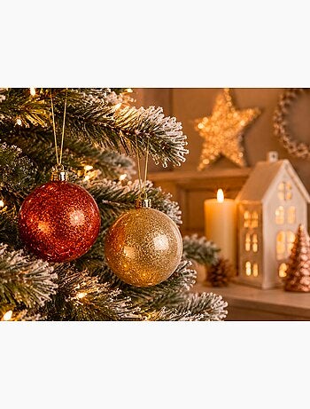 Boule de noël – tons dorés – 6 cm