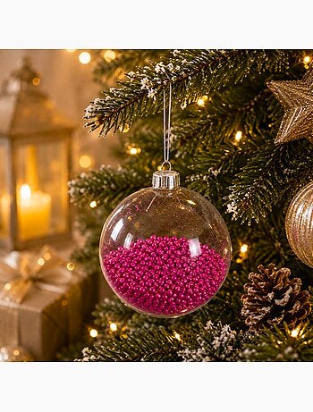 Boule de noël transparente avec billes