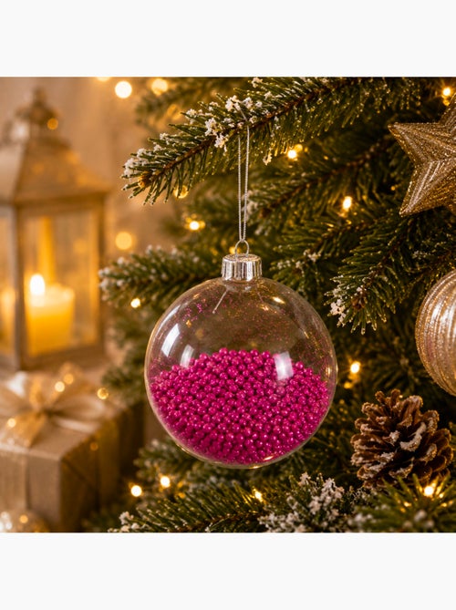 Boule de noël transparente avec billes - Kiabi