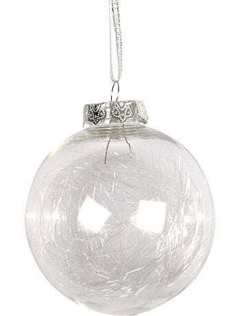 Boule de noël transparente avec cheveux d'ange