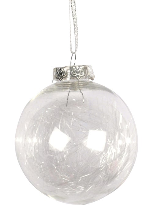 Boule de noël transparente avec cheveux d'ange - Kiabi Boule de noël transparente avec cheveux d'ange - Kiabi