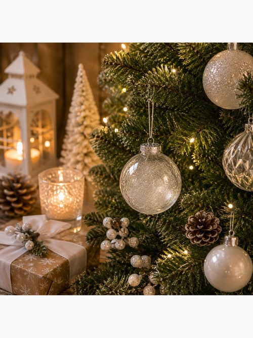 Boule de noël transparente avec cheveux d'ange - Kiabi Boule de noël transparente avec cheveux d'ange - Kiabi