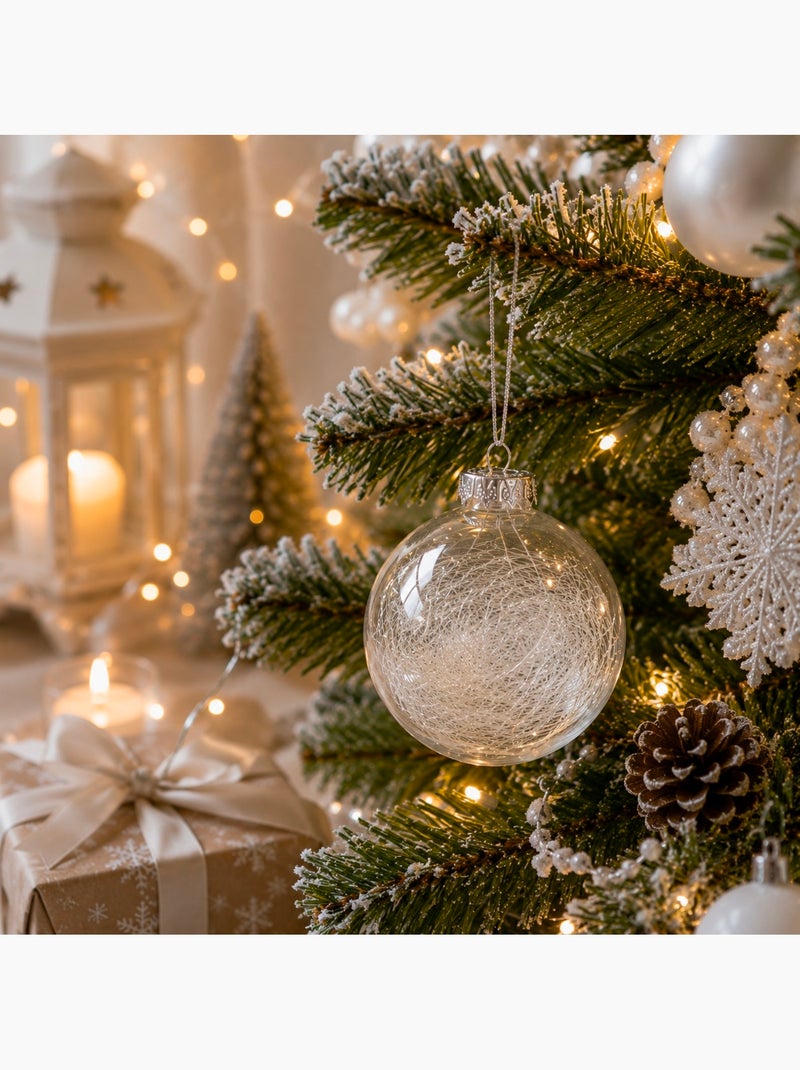 Boule de noël transparente avec cheveux d'ange Blanc - Kiabi