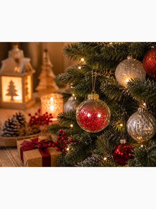 Boule de noël transparente avec cheveux d'ange - Kiabi Boule de noël transparente avec cheveux d'ange - Kiabi