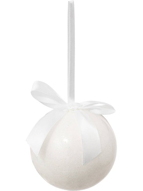 Boule de noël unie blanche 90mm - Kiabi