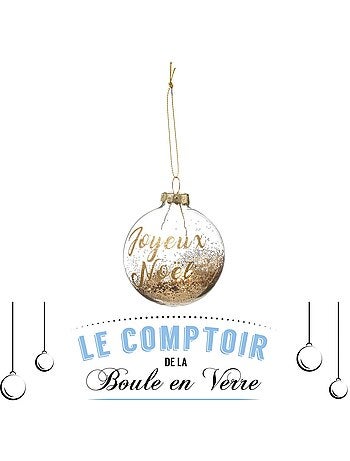 Boule de noël verre 70 mm jaune doré