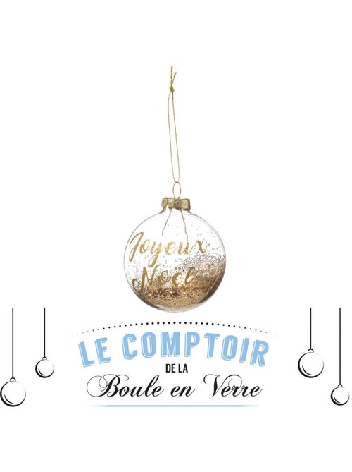 Boule de noël verre 70 mm jaune doré - Kiabi