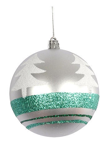 Boule de sapin de noël argent et vert