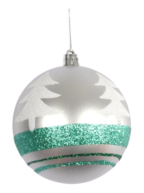 Boule de sapin de noël argent et vert - Kiabi