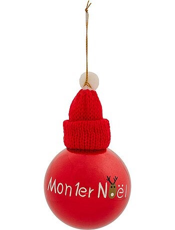 Boule mon premier noël bonnet d.8 cm