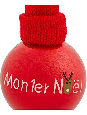 Boule mon premier noël bonnet d.8 cm