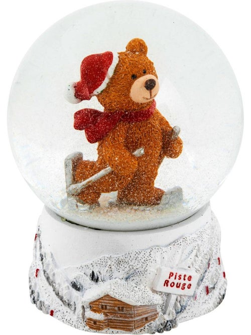 Boule neige ours a ski 80mm - Kiabi