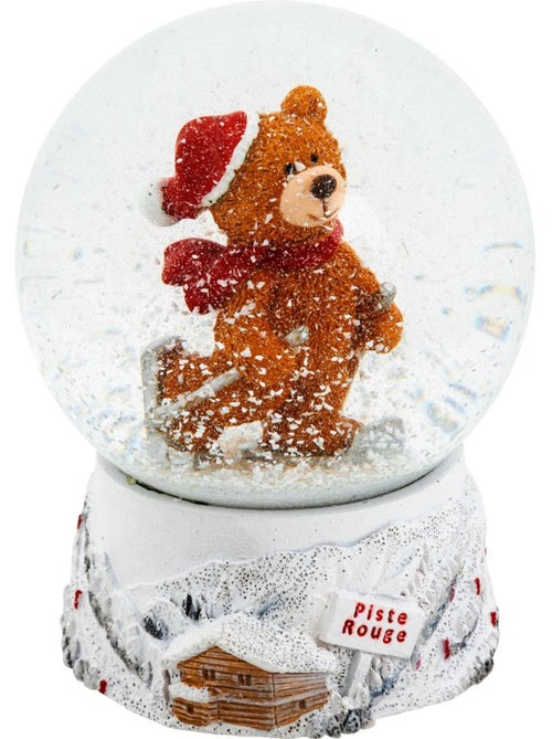 Boule neige ours a ski 80mm - Kiabi