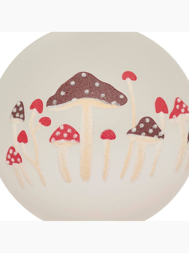 Boule verre champignons d.10 cm Blanc - Kiabi