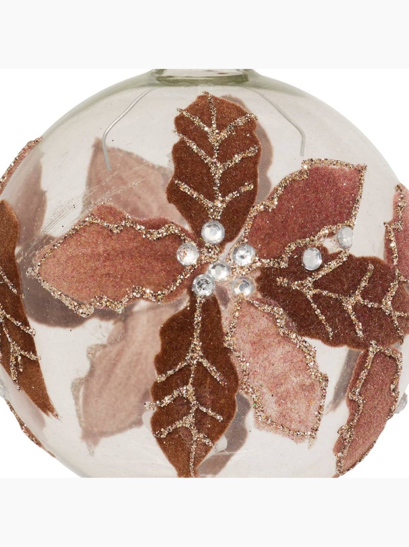 Boule verre couronne feuilles d.8 cm Marron - Kiabi