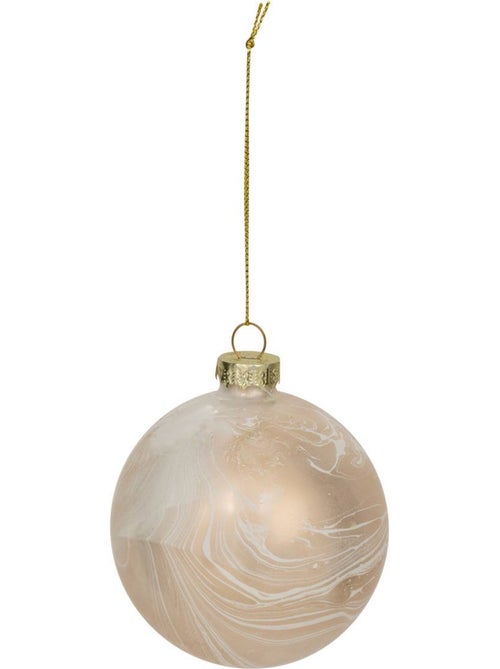 Boule verre décor effet marbre d.8 cm - Kiabi