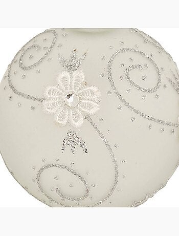 Boule verre dentelle d.8 cm