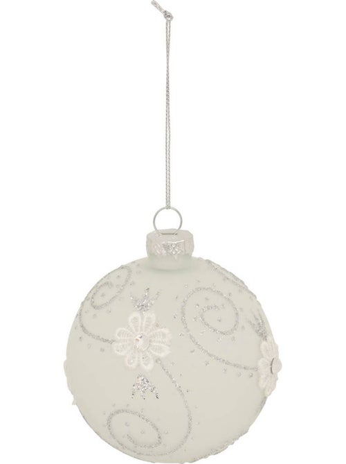 Boule verre dentelle d.8 cm - Kiabi
