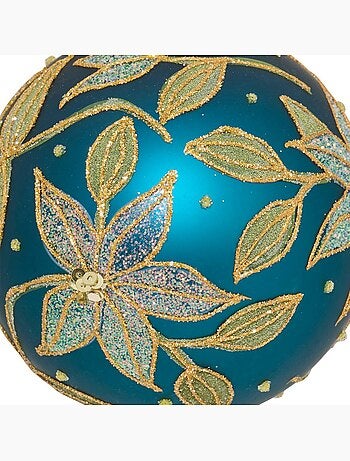 Boule verre fleurs d.8 cm