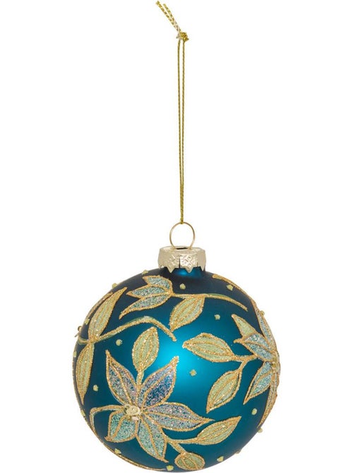 Boule verre fleurs d.8 cm - Kiabi