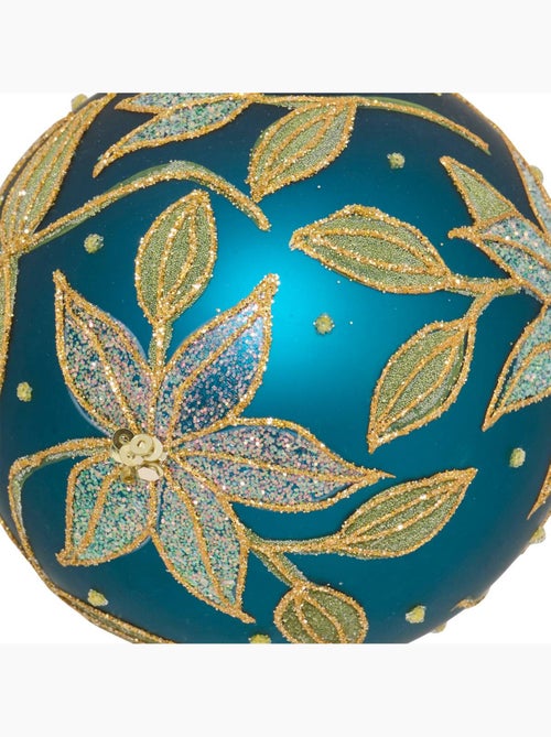 Boule verre fleurs d.8 cm - Kiabi